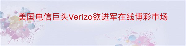 美国电信巨头Verizo欲进军在线博彩市场